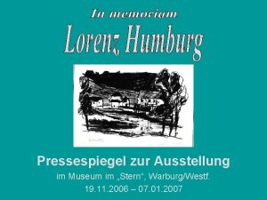 Pressespiegel zur Ausstellung im Museum im Stern WarburgWestf