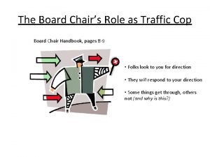 The Board Chairs Role as Traffic Cop Board