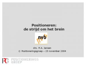 Positioneren de strijd om het brein drs M