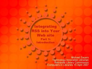 Integrating RSS into Your Web site Part 1