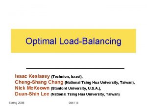 Optimal LoadBalancing Isaac Keslassy Technion Israel ChengShang Chang