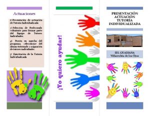 Actuaciones 1 Presentacin de actuacin de Tutora Individualizada