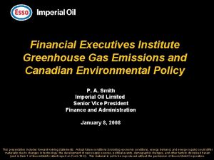 Financial Executives Institute Greenhouse Gas Emissions and Canadian