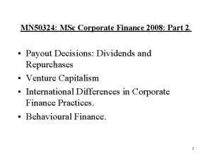 MN 50324 MSc Corporate Finance 2008 Part 2