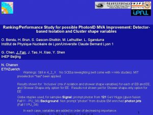RankingPerformance Study for possible Photon ID MVA Improvement