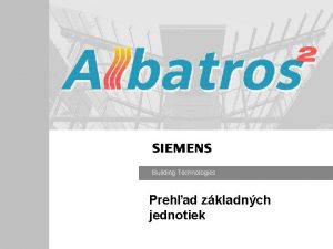 Building Technologies Prehad zkladnch jednotiek Zkladn jednotky RVS