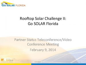 Rooftop Solar Challenge II Go SOLAR Florida Partner