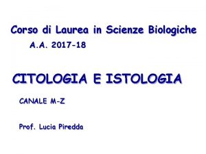 Corso di Laurea in Scienze Biologiche A A