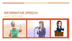 INFORMATIVE SPEECH WHAT PARTS HOW INFORMATIVE SPEECH WHAT