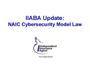 IIABA Update NAIC Cybersecurity Model Law Cybersecurity dj