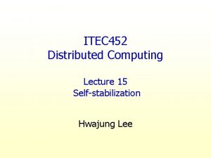 ITEC 452 Distributed Computing Lecture 15 Selfstabilization Hwajung