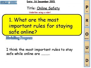 Date 16 December 2021 Title Online Safety Underline