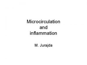 Microcirculation and inflammation M Jurajda Anatomy of capillary