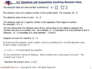 2 6 Equations and Inequalities Involving Absolute Value