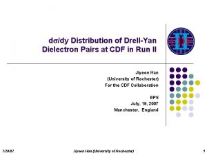 d dy Distribution of DrellYan Dielectron Pairs at