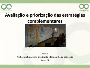 Avaliao e priorizao das estratgias complementares Pierre Ibisch