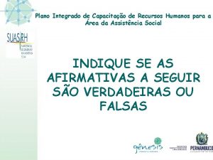 Plano Integrado de Capacitao de Recursos Humanos para