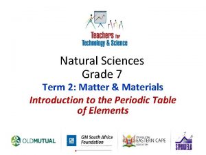 Natural Sciences Grade 7 Term 2 Matter Materials