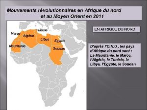 Mouvements rvolutionnaires en Afrique du nord et au