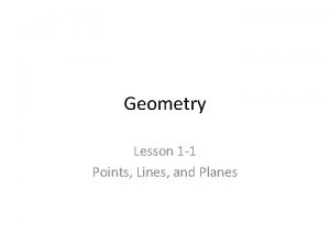 Geometry Lesson 1 1 Points Lines and Planes