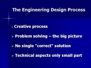 The Engineering Design Process Creative process Problem solving