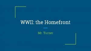 WWII the Homefront Mr Turner Women Help with