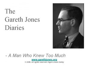 The Gareth Jones Diaries A Man Who Knew