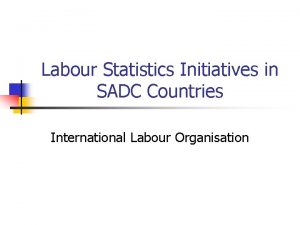 Labour Statistics Initiatives in SADC Countries International Labour