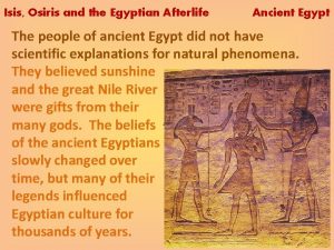 Isis Osiris and the Egyptian Afterlife Ancient Egypt