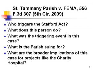 St Tammany Parish v FEMA 556 F 3