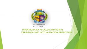 ORGANIGRAMA ALCALDIA MUNICIPAL ZARAGOZA 2020 ACTUALIZACION ENERO 2021