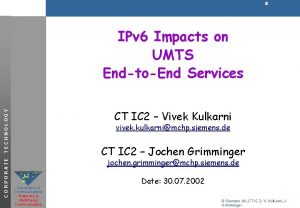 s IPv 6 Impacts on UMTS EndtoEnd Services