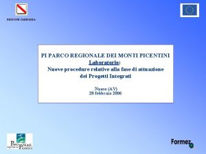 REGIONE CAMPANIA PI PARCO REGIONALE DEI MONTI PICENTINI