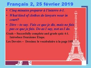 Franais 2 25 fvrier 2019 Cinq minutes preparer