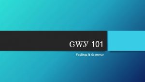 101 Feelings Grammar Didinogi Ulihelisdi iga Ulihelisdi iga