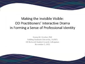 Making the Invisible Visible OD Practitioners Interactive Drama