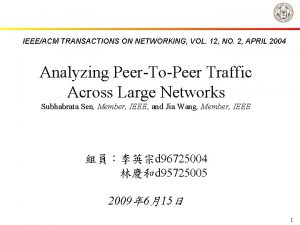 IEEEACM TRANSACTIONS ON NETWORKING VOL 12 NO 2