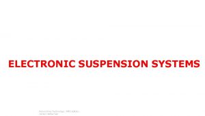 ELECTRONIC SUSPENSION SYSTEMS Automotive Technology Fifth Edition James