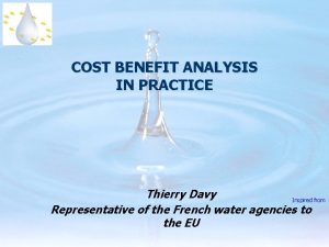 COST BENEFIT ANALYSIS IN PRACTICE Thierry Davy Inspired