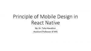 Principle of Mobile Design in React Native By