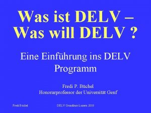 Was ist DELV Was will DELV Eine Einfhrung