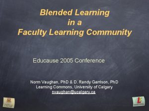 Blended Learning in a Faculty Learning Community Educause