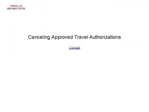 Canceling Approved Travel Authorizations Concept Canceling Approved Travel