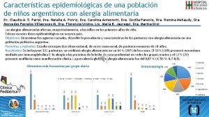 Caractersticas epidemiolgicas de una poblacin de nios argentinos