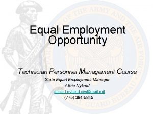 Equal Employment Opportunity Technician Personnel Management Course State