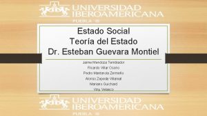 Estado Social Teora del Estado Dr Esteban Guevara