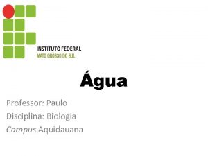 gua Professor Paulo Disciplina Biologia Campus Aquidauana gua