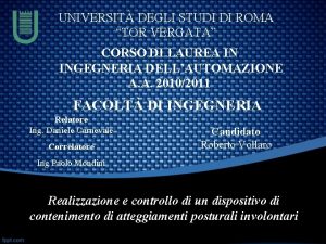 UNIVERSIT DEGLI STUDI DI ROMA TOR VERGATA CORSO