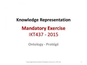 Knowledge Representation Mandatory Exercise IKT 437 2015 Ontology