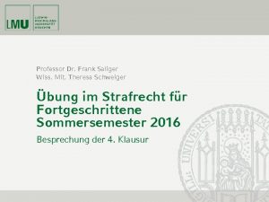 Professor Dr Frank Saliger Wiss Mit Theresa Schweiger